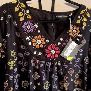 Gudrun Sjoden Folklore Dress size xl organic cotton Swedish Design